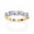 Yellow Gold Pear and Round Diamond Alternating Cluster Half Eternity Ring