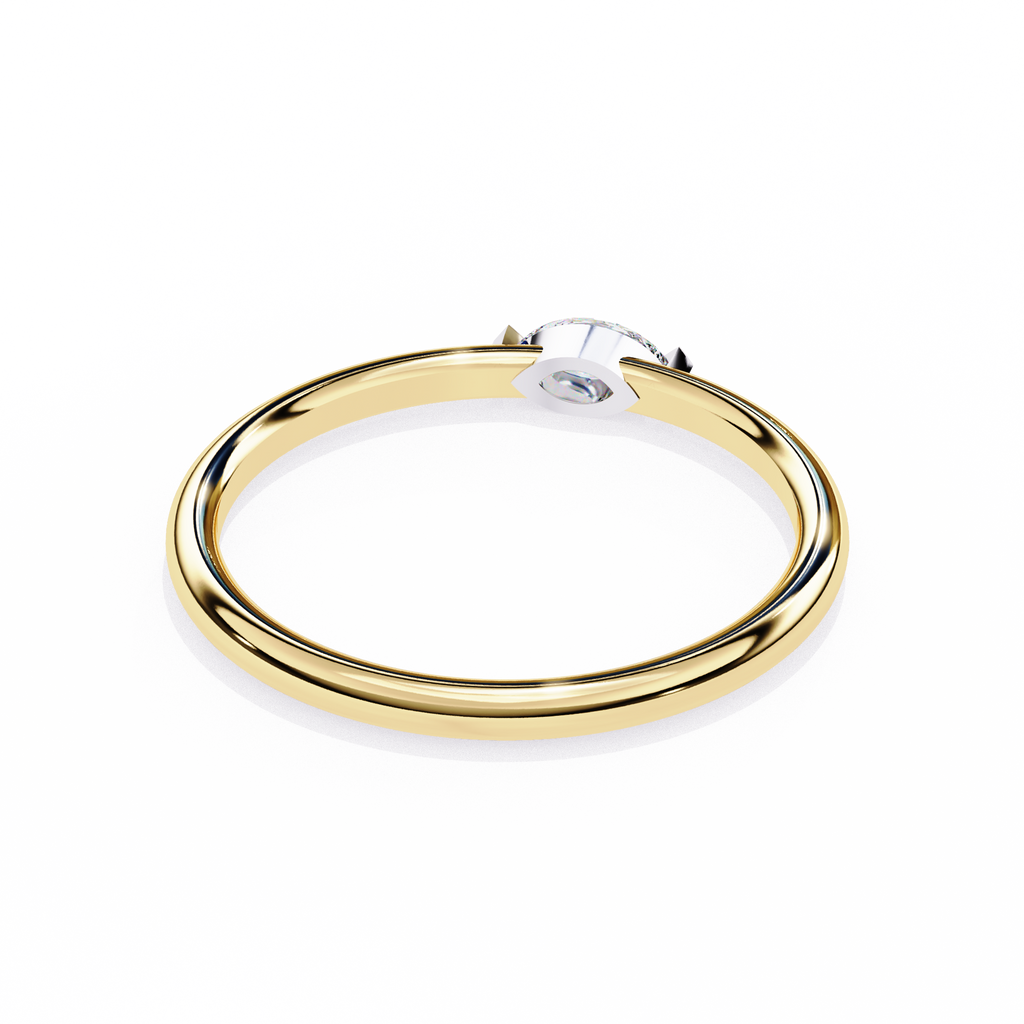 Yellow Gold Marquise Diamond East-West Solitaire Ring