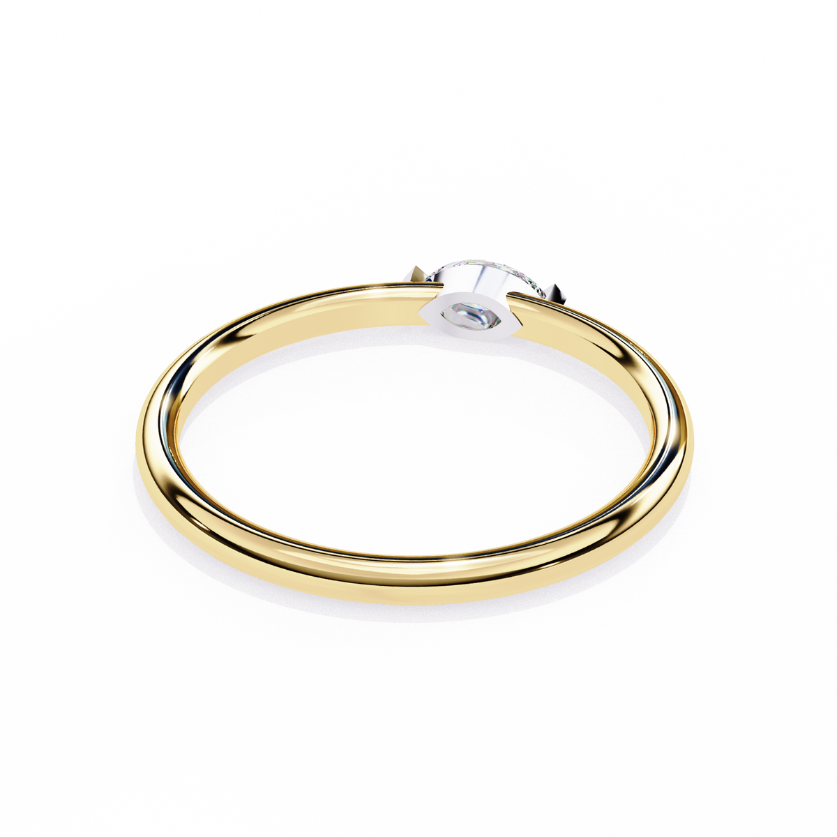 Yellow Gold Marquise Diamond East-West Solitaire Ring