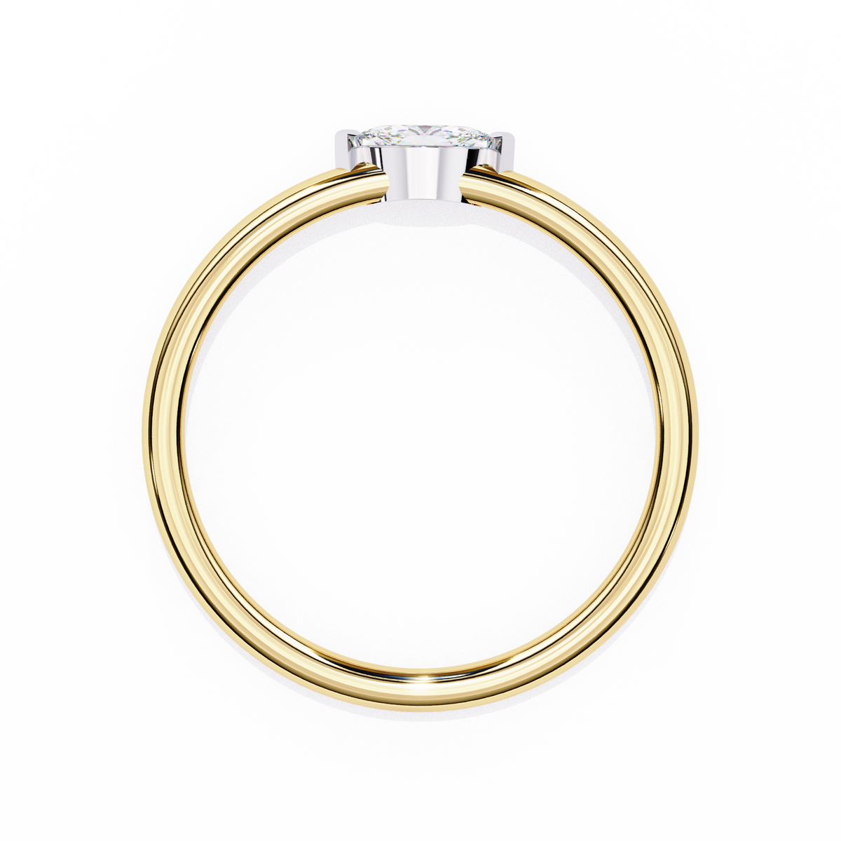 Yellow Gold Marquise Diamond East-West Solitaire Ring