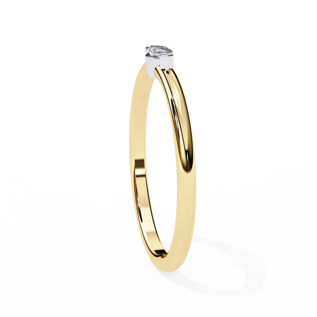 Yellow Gold Marquise Diamond East-West Solitaire Ring