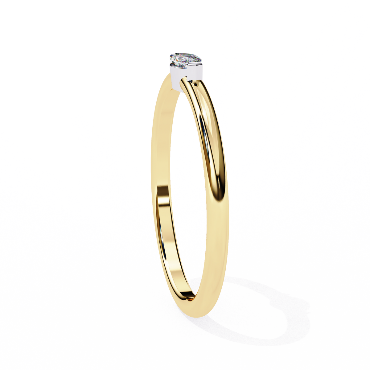 Yellow Gold Marquise Diamond East-West Solitaire Ring