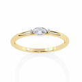 Yellow Gold Marquise Diamond East-West Solitaire Ring