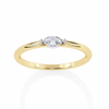 Yellow Gold Marquise Diamond East-West Solitaire Ring
