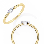 Yellow Gold Marquise Diamond East-West Solitaire Ring