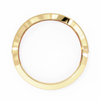 Yellow Gold Round Diamond Milgrain Contour Half Eternity Ring