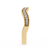 Yellow Gold Round Diamond Milgrain Contour Half Eternity Ring