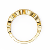 Yellow Gold Round Diamond Milgrain Paisley Scroll Half Eternity Ring