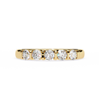 Yellow Gold Round Diamond Five Stone Bar Set Ring