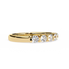 Yellow Gold Round Diamond Five Stone Bar Set Ring