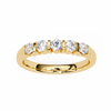 Yellow Gold Round Diamond Five Stone Bar Set Ring