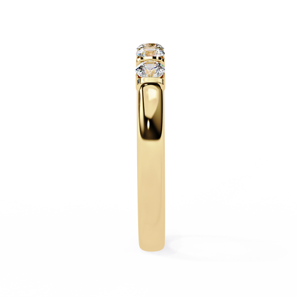Yellow Gold Round Diamond Five Stone Bar Set Ring