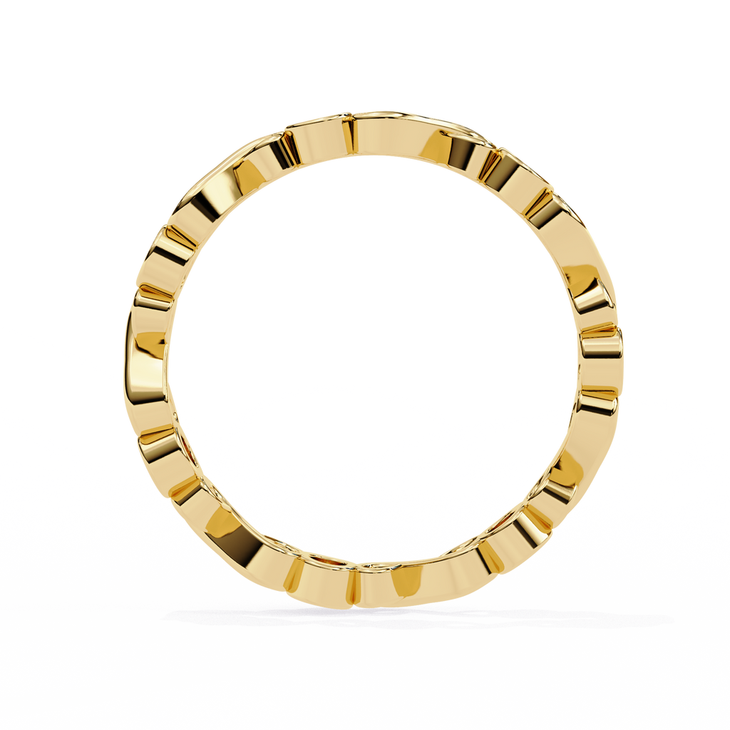 Yellow Gold Round Diamond Infinity Loop Full Eternity Band
