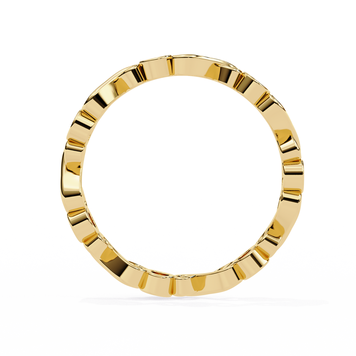 Yellow Gold Round Diamond Infinity Loop Full Eternity Band