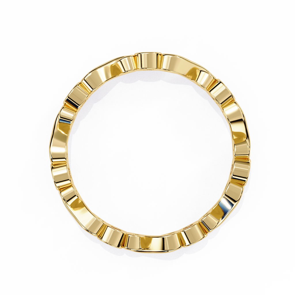 Yellow Gold Round Diamond Infinity Loop Full Eternity Band