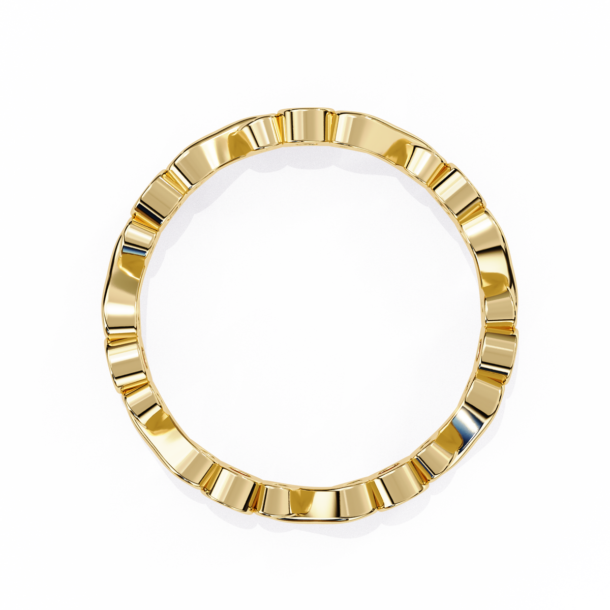 Yellow Gold Round Diamond Infinity Loop Full Eternity Band