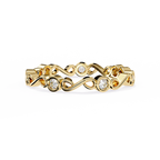 Yellow Gold Round Diamond Infinity Loop Full Eternity Band