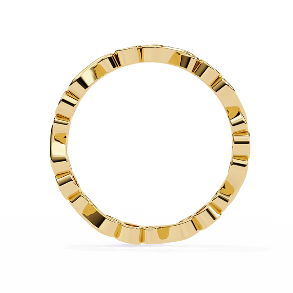 Yellow Gold Round Diamond Infinity Loop Full Eternity Band