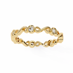 Yellow Gold Round Diamond Infinity Loop Full Eternity Band