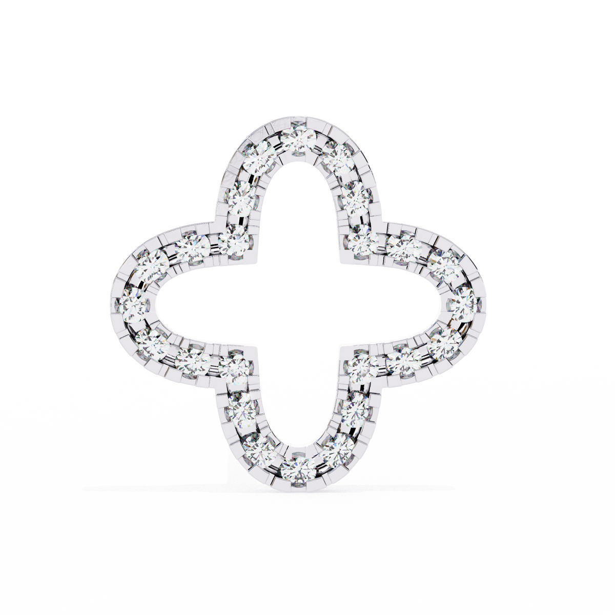 Rose Gold Open Clover Diamond Stud Earrings