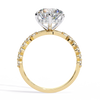 Yellow Gold Round Diamond Graduated Shoulder Hidden Halo Ring
