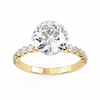 Yellow Gold Round Diamond Graduated Shoulder Hidden Halo Ring