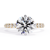 Yellow Gold Round Diamond Graduated Shoulder Hidden Halo Ring