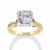 Yellow Gold Princess Cut Diamond Twisted Pavé Shank Ring