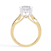 Yellow Gold Princess Cut Diamond Twisted Pavé Shank Ring