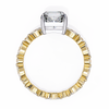 Yellow Gold Emerald Cut Diamond Marquise Eternity Shank Ring