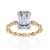 Yellow Gold Emerald Cut Diamond Marquise Eternity Shank Ring
