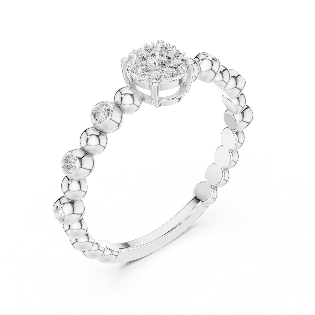 Bubble Bloom Silver Ring