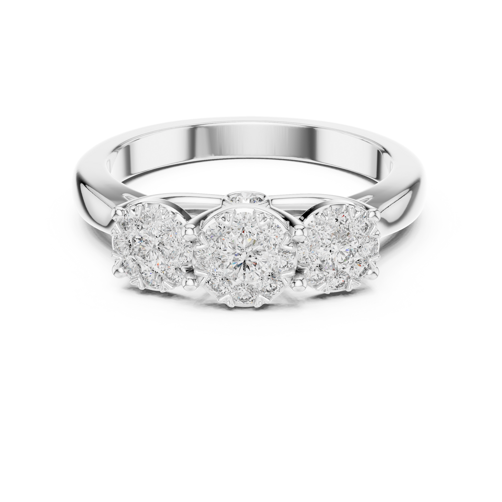Trinity Bloom Silver Ring