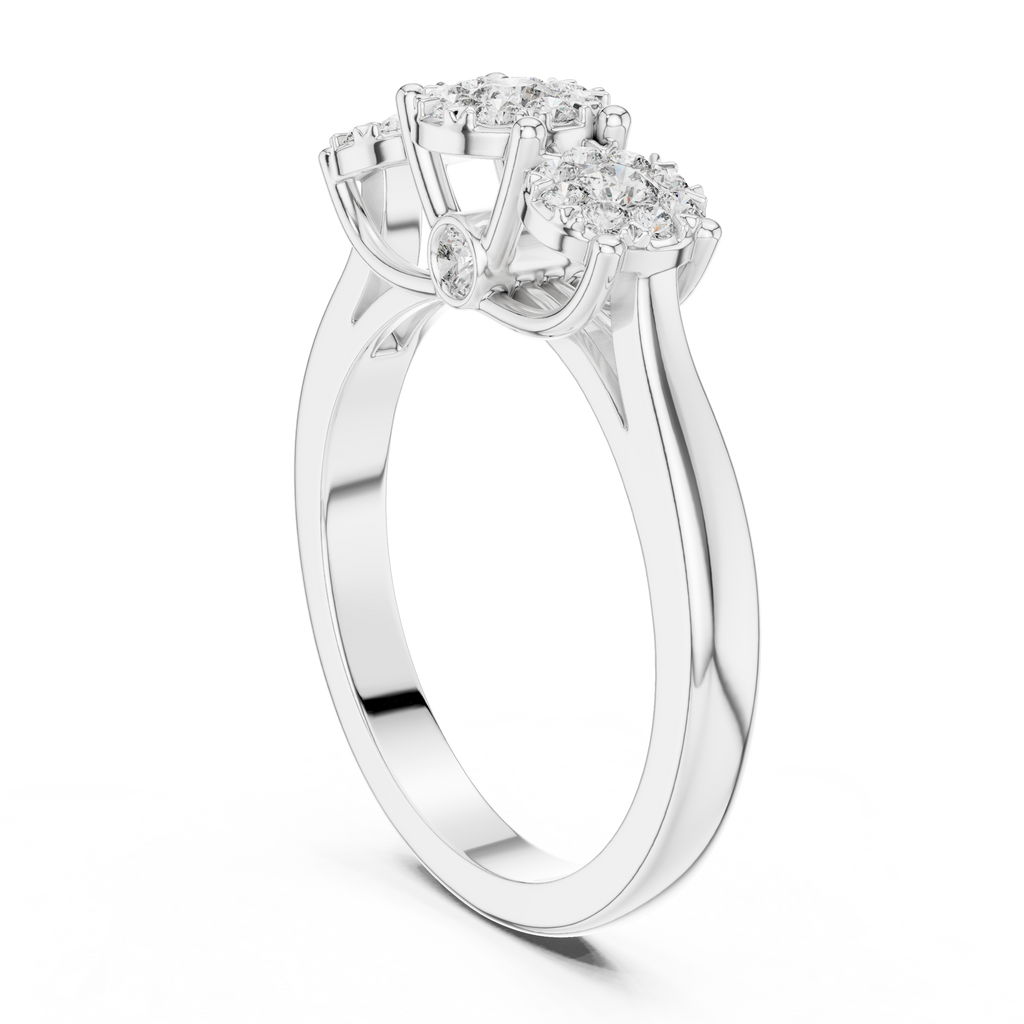 Trinity Bloom Silver Ring
