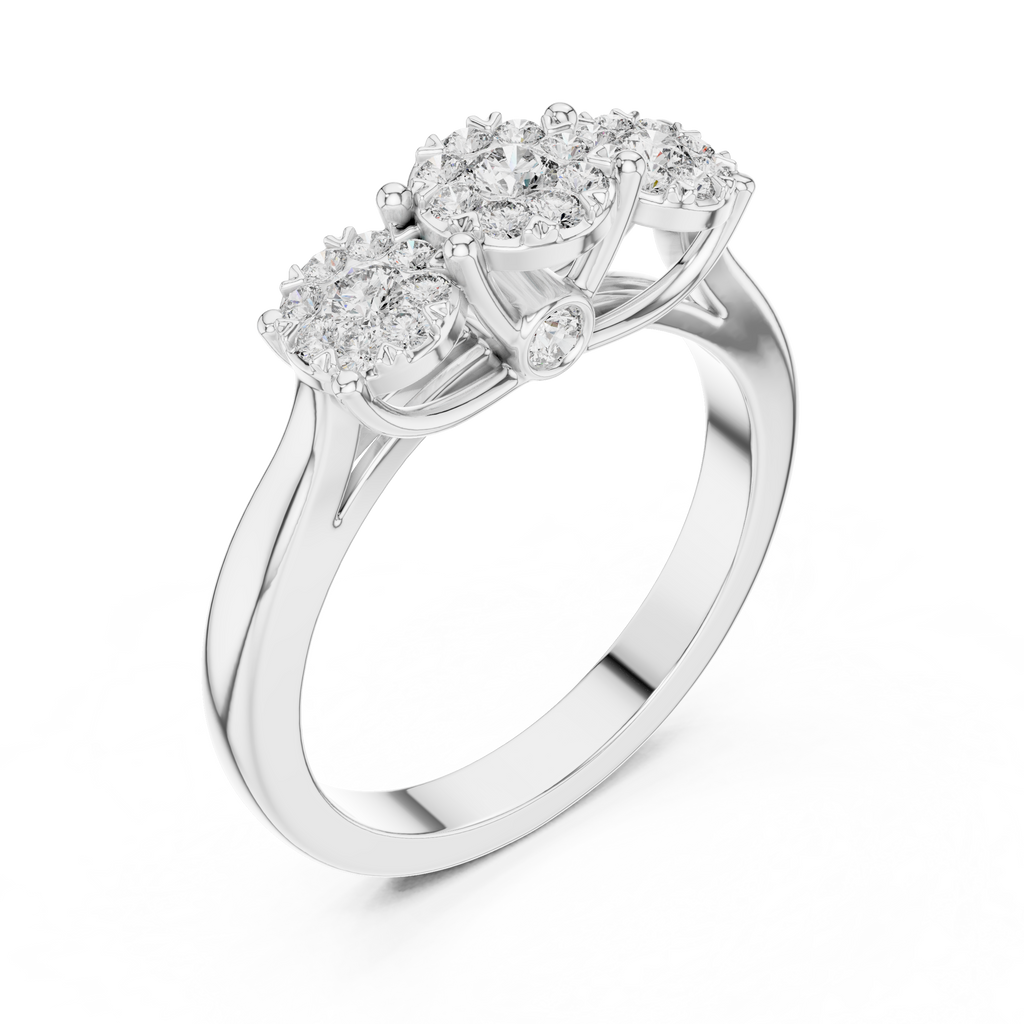 Trinity Bloom Silver Ring