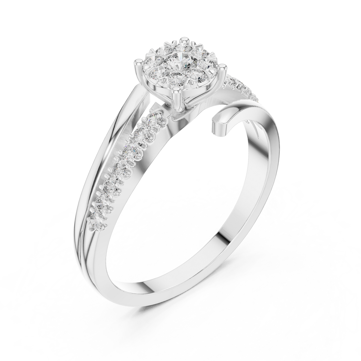 Aurelia Halo Cluster Diamond Engagement Ring
