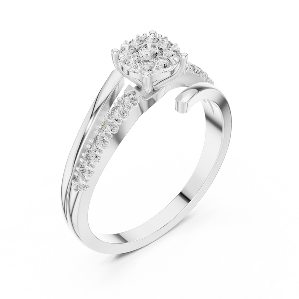 Aurelia Halo Cluster Diamond Engagement Ring