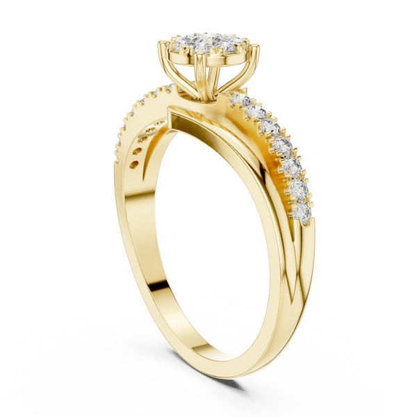 Aurelia Halo Cluster Diamond Engagement Ring