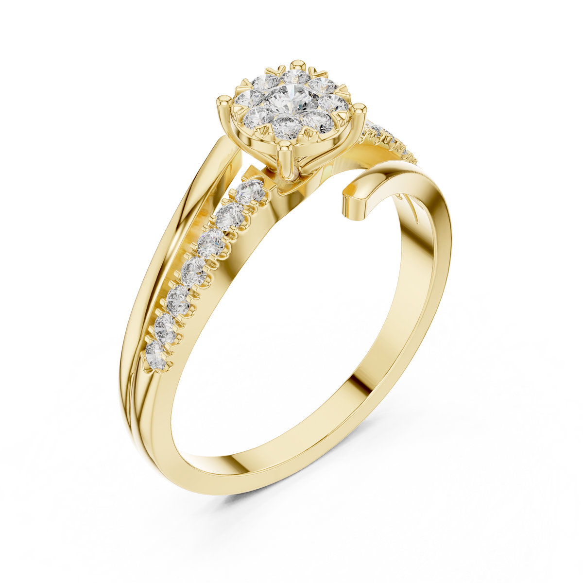 Aurelia Halo Cluster Diamond Engagement Ring