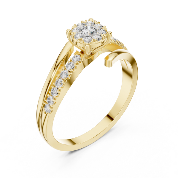 Aurelia Halo Cluster Diamond Engagement Ring