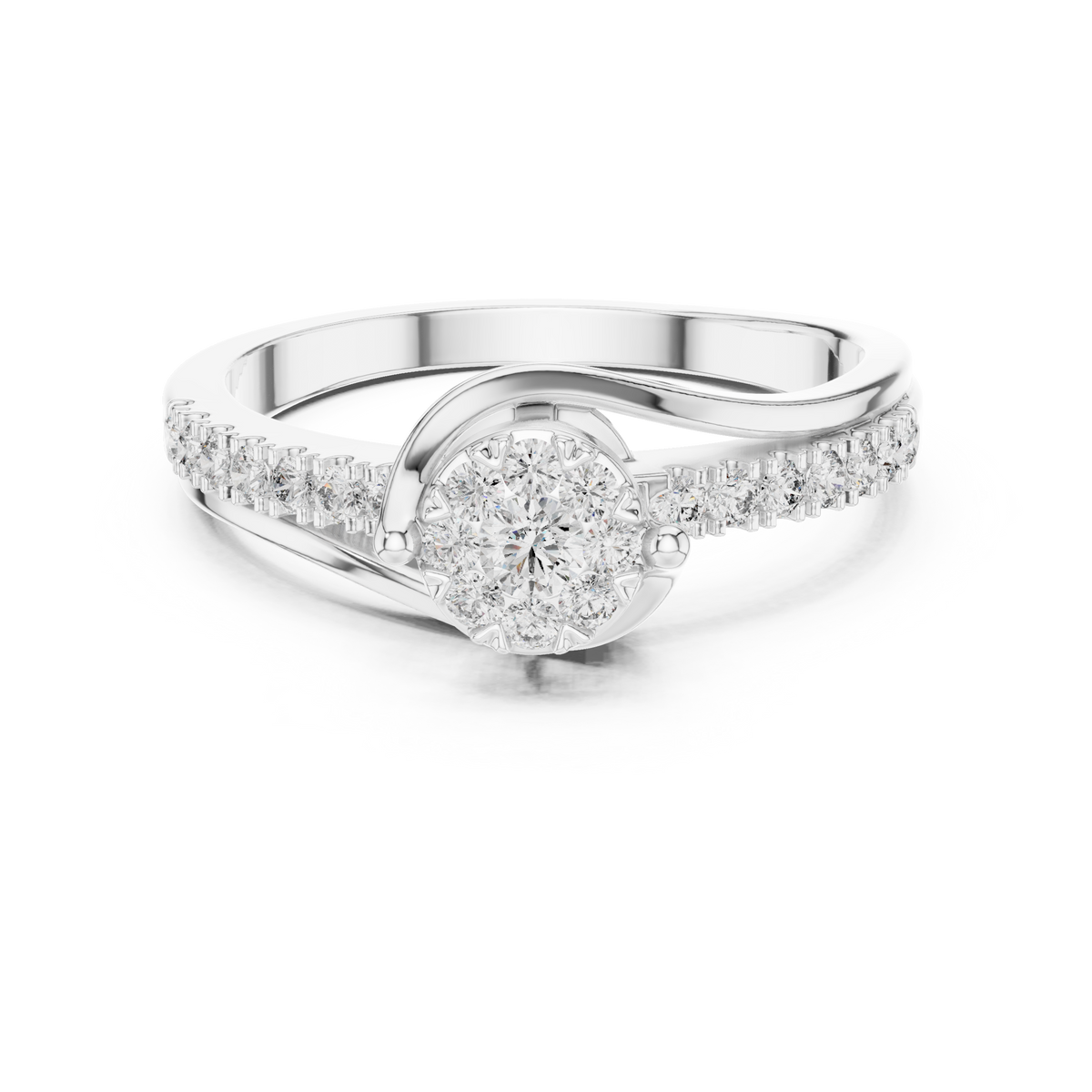 Petal Embrace Silver Ring