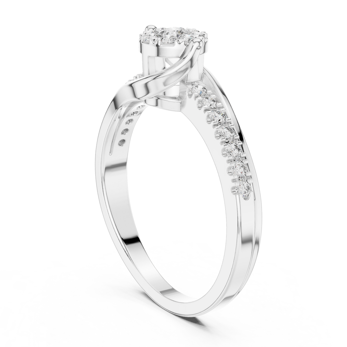 Petal Embrace Silver Ring