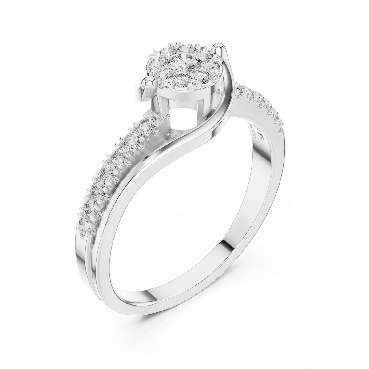 Petal Embrace Silver Ring