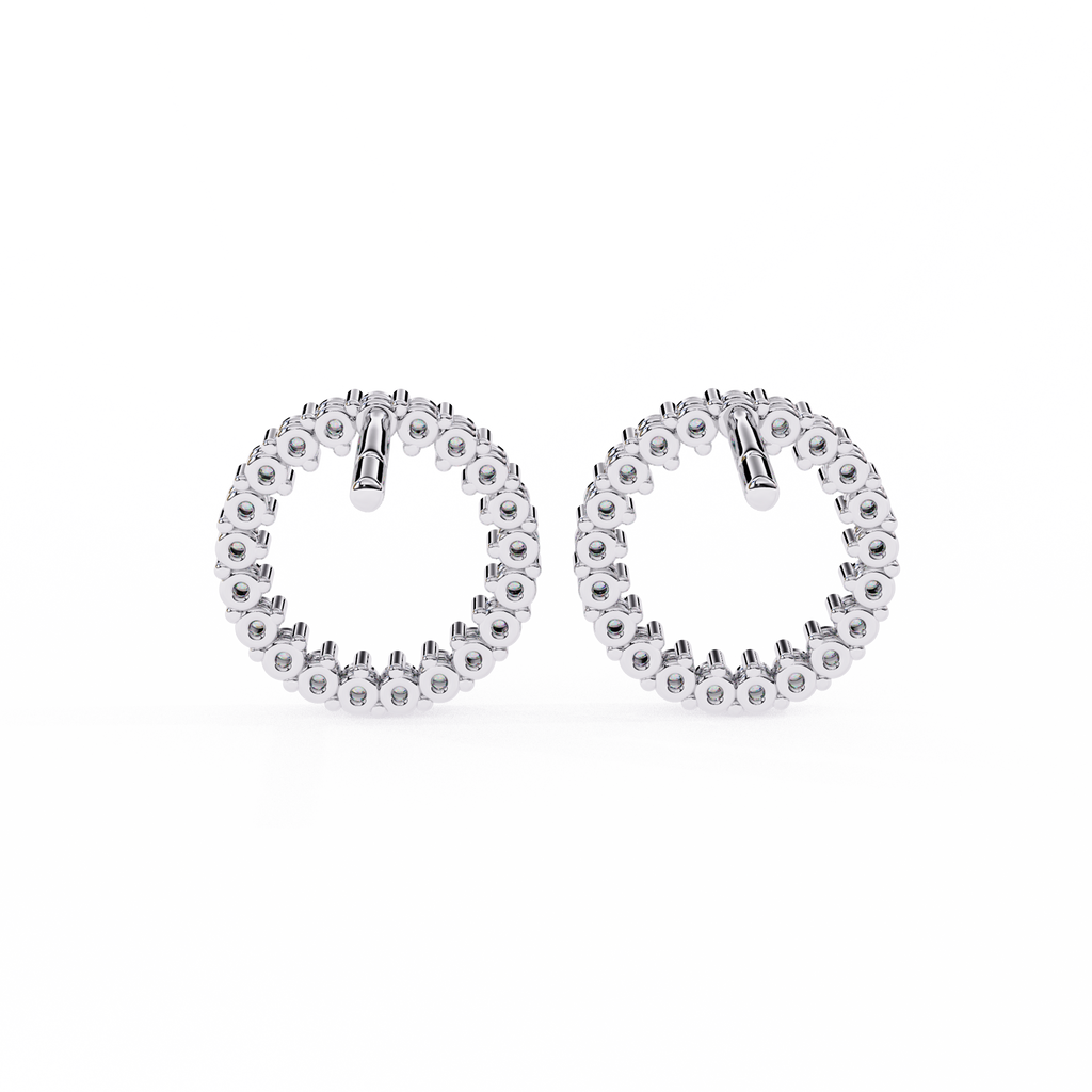 Flora Round Diamond Earrings
