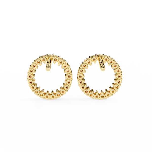 Flora Round Diamond Earrings