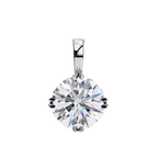 White Gold Round Brilliant Double-Prong Polished Bail Pendant