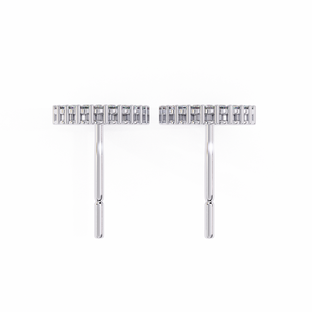 White Gold Open Circle Diamond Stud Earrings