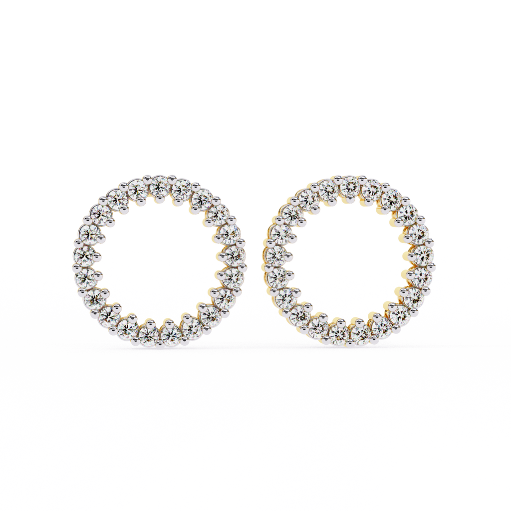 Flora Round Diamond Earrings