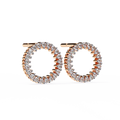 Rose Gold Open Circle Diamond Stud Earrings