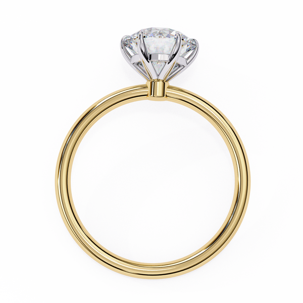 Yellow Gold Round Brilliant Solitaire Diamond Engagement Ring